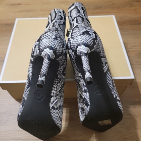 Michael Kors Alina Flex Snake Embossed Leather Side Zip Ankle Booties - Picture 6 of 12